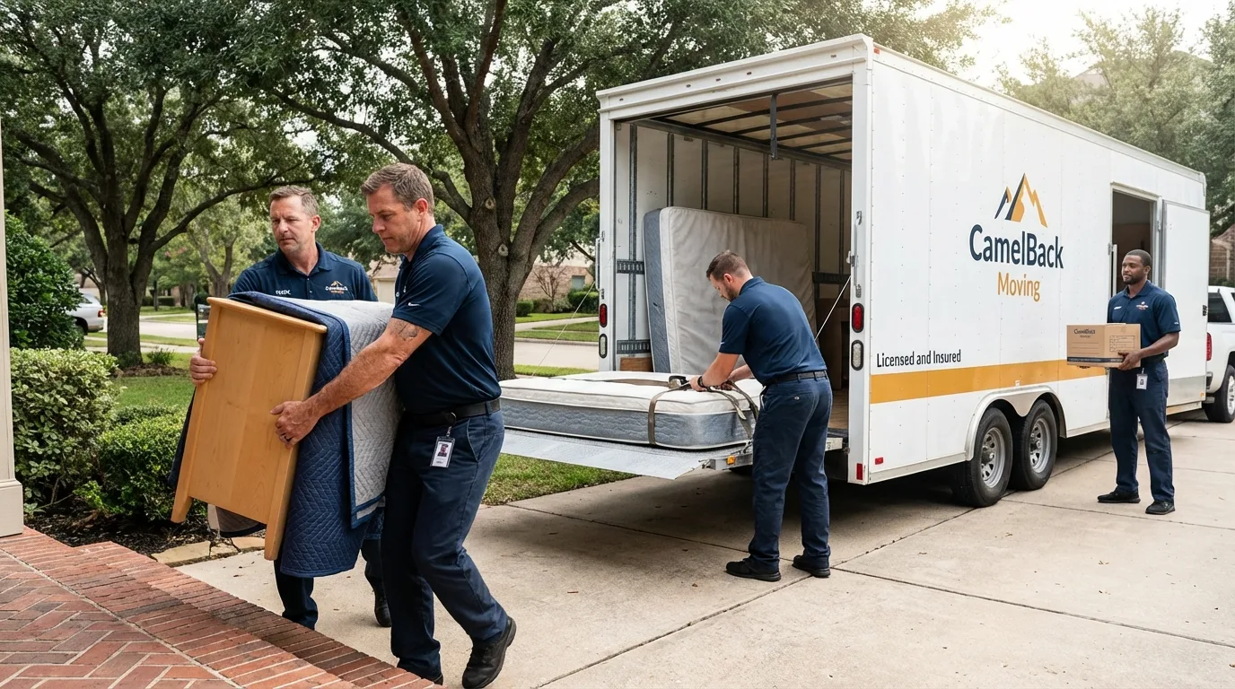 Crew loading residential truck for cross-state move from Culloden, WV